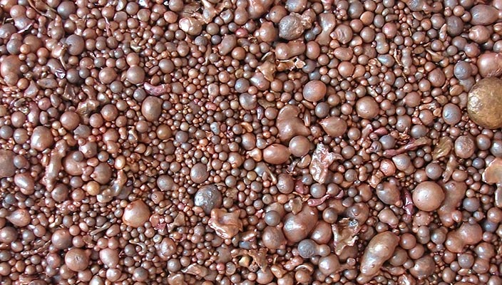 Fotografija bakarne granule - Sačme - Proizvodi od bakra -Jugo Impex